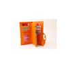 Soft Leather Orange Women's Wallet Accessory With Snap Fasteners, Multi-compartments, Zipper In The Middle And Phone Holder