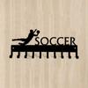 Soccer Goalie (Male) Medal Hanger Rack -14.5 Inches with 10 Hooks Metal Wall Art Metal Soccer Goalie Male Fourteen Point Hook