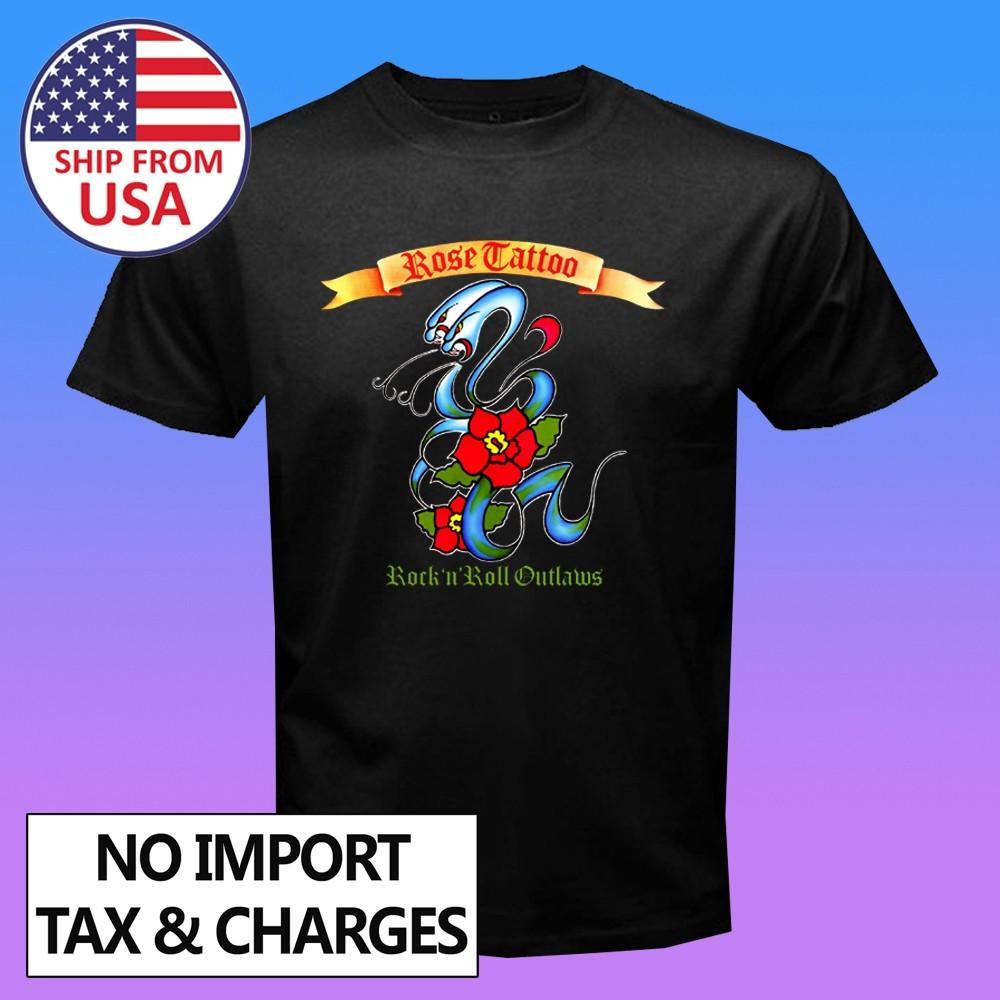 Rose Tattoo Men's Black Size S-5XL