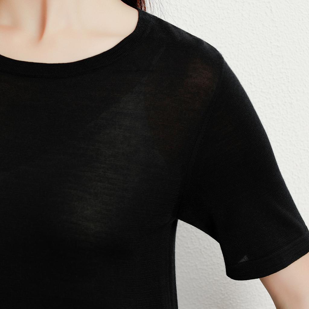 New 100% mulberry silk comfortable loose 120 knit vest women's versatile silk T-shirt