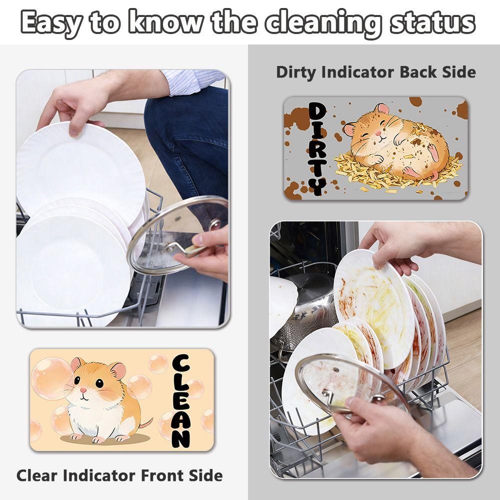 Non-Scratch Dishwasher Stickers Cartoon Animal Dishwasher Sticker Kitchen Use
