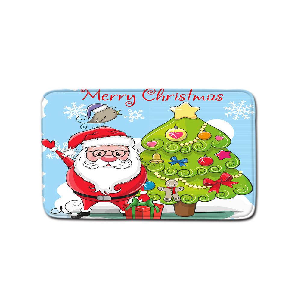 3D Цифровая печать Рождественская Водонепроницаемая Занавеска для душа Четыре предмета Коврик для ванной Нескользящий Коврик для двери Спальня Гостиная Коврик для пола Ковер