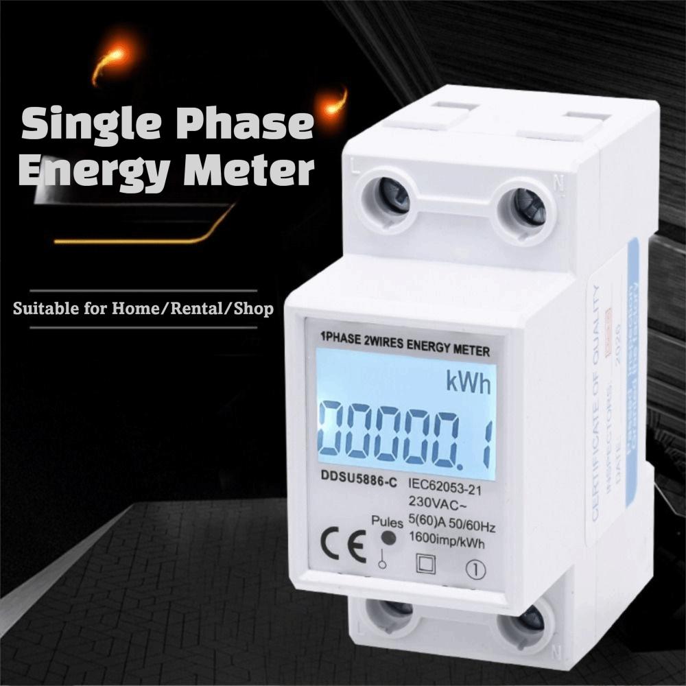 LCD Display Digital Watt-Hour Meter Reset Function LCD Energy Meter Electric Installation
