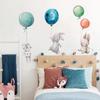 Colorful Balloon Rabbits Bedroom Wall Stickers for Kids Room Decoration Grey Bunny Wall Stickers for Children Nursery Wall Decal