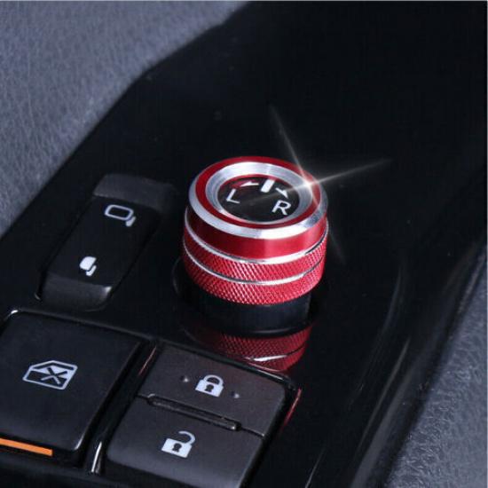 Aluminum For Toyota Corolla - Rearview Mirror Adjust Knob Ring Red 1pcs