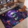 Skull Gothic Theme Soft Crystal Velvet Rug Custom Name & Text Print Non Slip Floor Rug for Bedroom Living Room