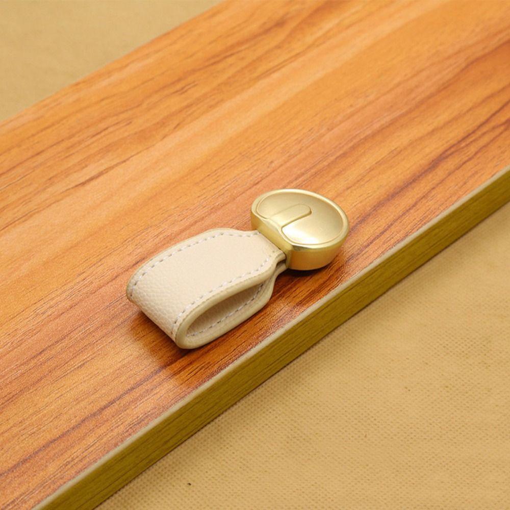 Soft Leather Handle Brown Door Knobs Classic Cabinet Pulls Kitchen
