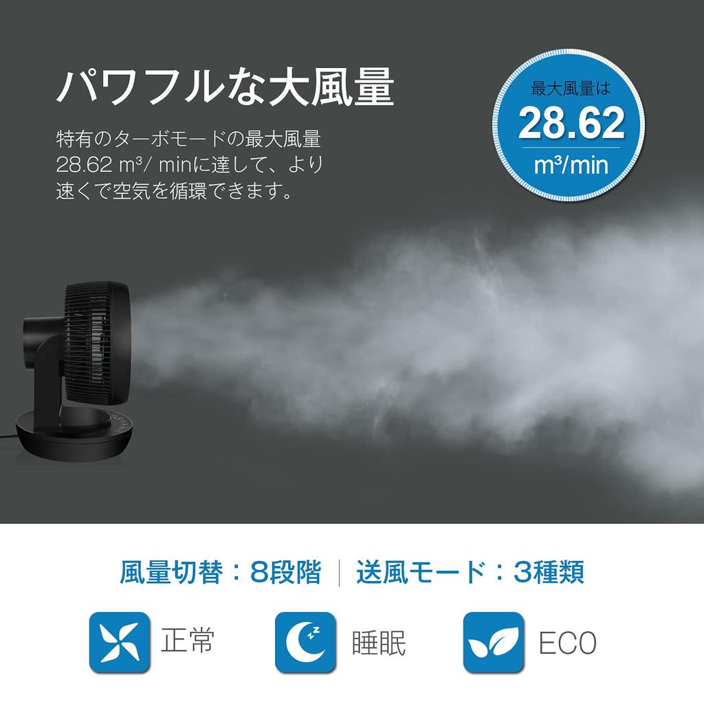 4UMOR Циркуляционный двигатель постоянного тока Электрический вентилятор Тихий Охлаждение ЭКО-режим Мощный Пульт дистанционного управления Энергосбережение Качание Таймер Маленький Комнатный Сушка одежды Сушка воздуха