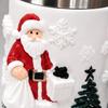 Holiday Coffee Mug with Resin and Stainless Steel Insert, with Sculpting Christmas Detail and a Deer-Shape Handle for Home or Office