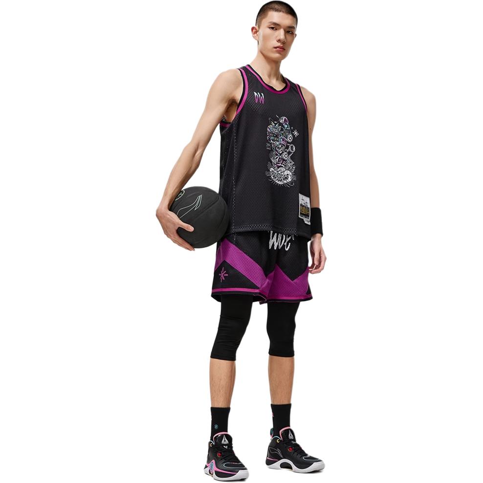 Баскетбольная майка без рукавов с принтом Li Ning Wade Kuixing Dandou Series, унисекс, черная AAYT785-1