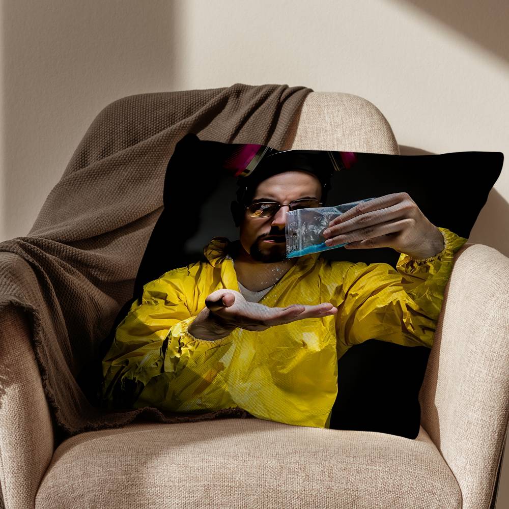 cool Walter White Breaking Bad Pillow Case Square DoubleSided Printing Short Plush Sofa Cushion Cover Bedroom Bedside Pillow