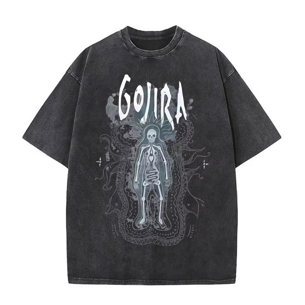 Стирка Винтажная Металлическая Рок-Группа Gojira Футболка От Марса К Сириусу Футболки Мужские Женские Готическая Панк Оверсайз Футболки Уличная Одежда
