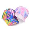 Fashion Cotton Baseball Cap Tie Dye Print Hip-hop Peaked Cap Adjustable Multicolor Trucker Hats Outdoor