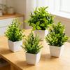 4 шт. Мини-искусственные зеленые растения в горшках, маленькие искусственные растения с горшком для дома, офиса, стола, полки, декора в стиле кантри, ванной комнаты