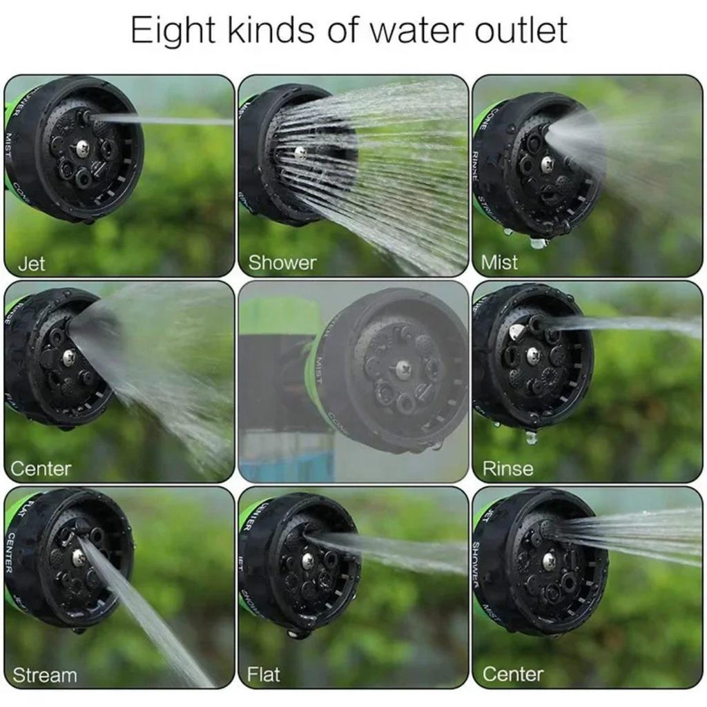 Multifunctional Adjustable Mode Water Guns Nozzle Hose Washer Garden Watering Jet Sprayer With Foam Container Fertilizer Tools KTY