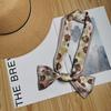 Korean version of the new tied bag thin and narrow strip small silk scarf women's printing creative small scarf women's four-season streamer wholesale