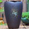 Vintage Tall Cylinder Ceramic Pottery for Succulents and Outdoor Plants