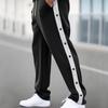 Autumn Sports Men's Pants Spelling Straight Large Size Drawstring Men's Casual Pants Simple Generous Menswear Comfortable Casual