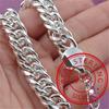 925 Sterling Silver Square Solid Chain Bracelet for Women Men Charm Party Gift Wedding Fashion Jewelry