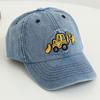 Детская шляпа унисекс, джинсовая бейсболка в стиле ретро, ​​мультяшная экскаваторная вышивка с длинными полями, защита от солнца, уличная шляпа от солнца