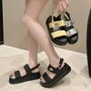 Женские босоножки на платформе 2025 лето новая обувь с открытым носком повседневные туфли-маффины с пляжными сандалиями
