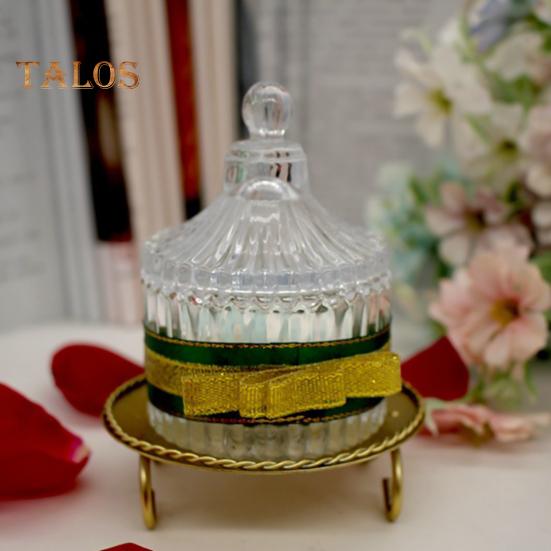 TDStore Нескользящий металлический подсвечник круглой формы с геометрическим рисунком, золотой подсвечник для украшения дома