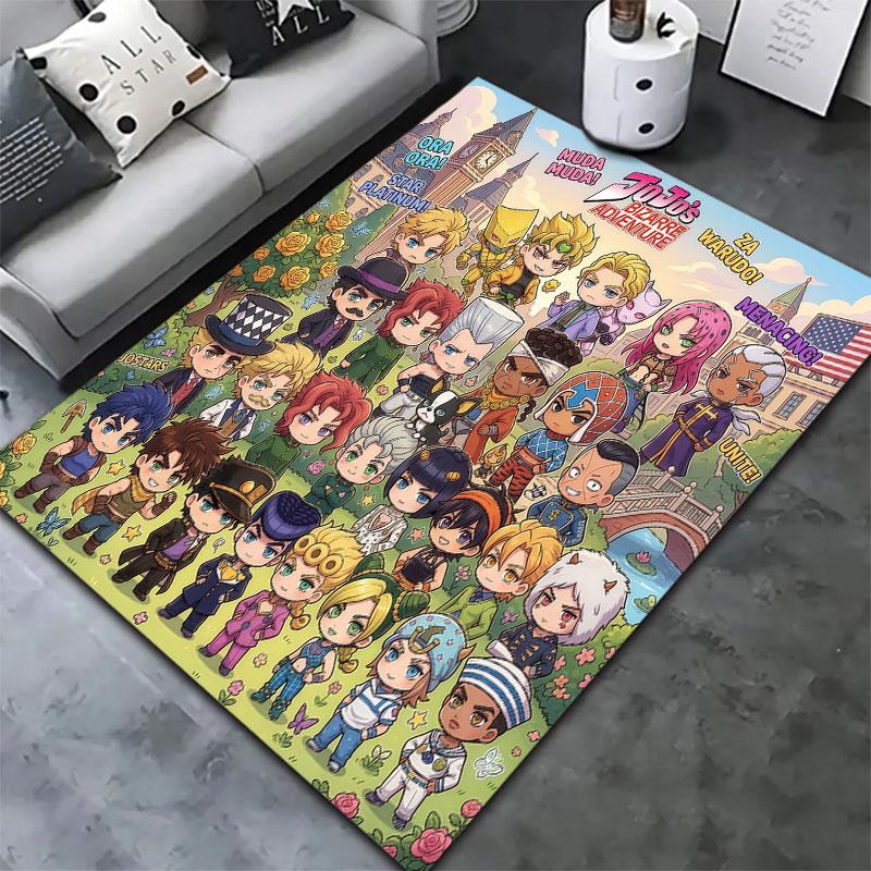 Ковер Jojo's Bizarre Adventure для гостиной, спальни, дома, украшение дивана, игровая коврик для детей, нескользящий напольный коврик