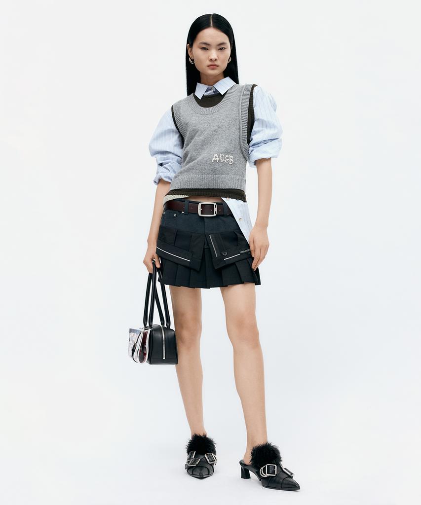 Andersson Bell Inside Out Pleats Skirt Apa844W(Black)