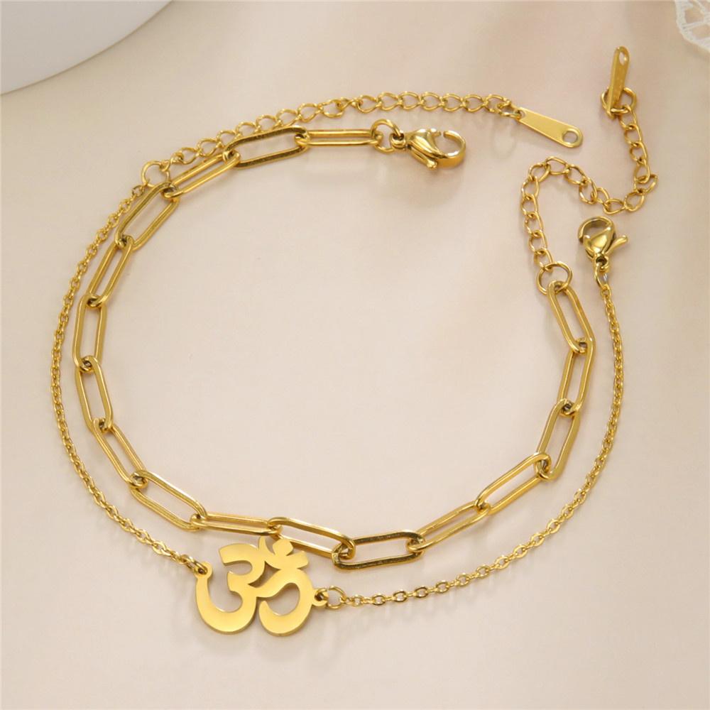 Cazador Stainless Steel Buddhism Hindu Yoga Om Hand Bracelets for Women Mother's DayBirthday Gifts Meditation Jewelry 2026