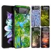 Чехол для телефона «Деревья и природа» для Samsung Galaxy Z Flip 4 Чехол Черный Для Samsung Z Flip 3 Жесткий ПК Роскошный Складной Корпус Fundas
