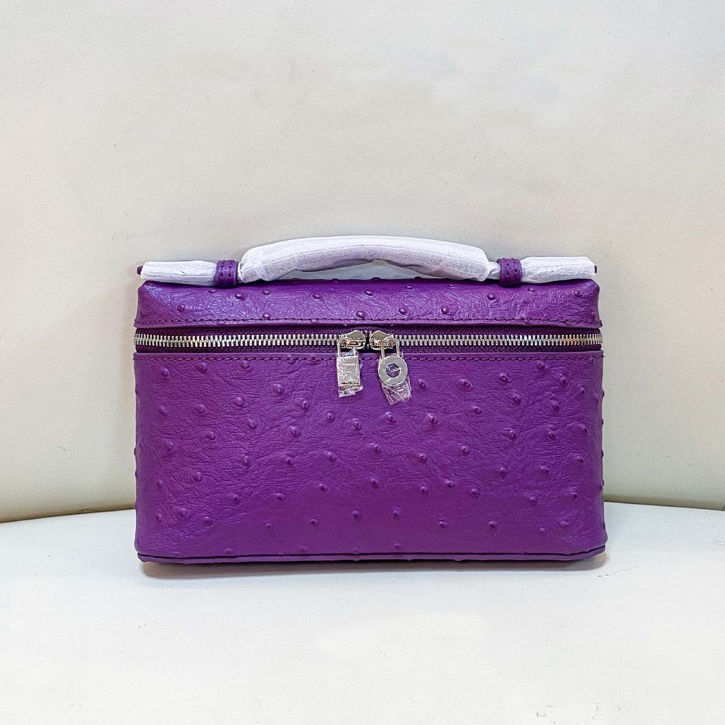 2025 Новая сумка для ланча из кожи первого слоя LP19, модный узор под страуса, модная универсальная сумка через плечо на одно плечо, косметичка