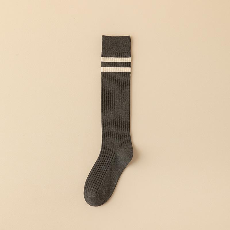 Хлопковые носки из телячьей кожи для женщин, японские носки JK, длина до колена, средние, модные, для девушек, студентов, в полоску, в стиле колледжа