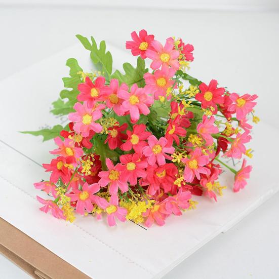 28 Головок Искусственных Цветов для Улицы, УФ-Стойкие, Искусственный Шелк, Полевые Цветы со Стеблем, Поддельный Цветочный Ансамбль для Горшка, Подвесной Кашпо, Веранда, Патио