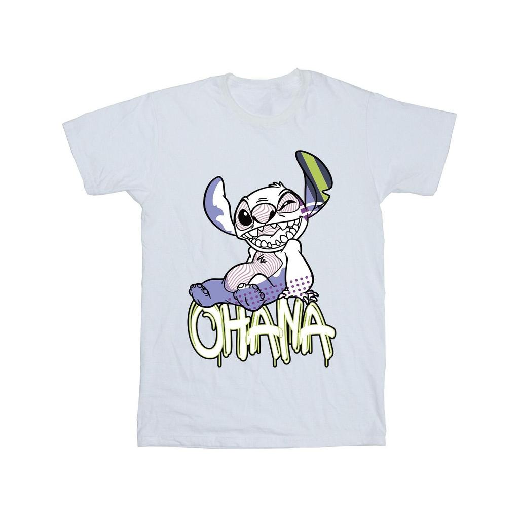 Disney Mens Lilo And Stitch Ohana Graffiti T-Shirt