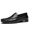 New Alligator Print Casual Shoes for Men Fashion New Designer Black Leather Driving Shoes Male Spring Autumn Loafers Man