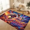 Motorcycle Biker Theme Soft Crystal Velvet Rug Custom Name & Text Print Non Slip Floor Rug for Bedroom Living Room