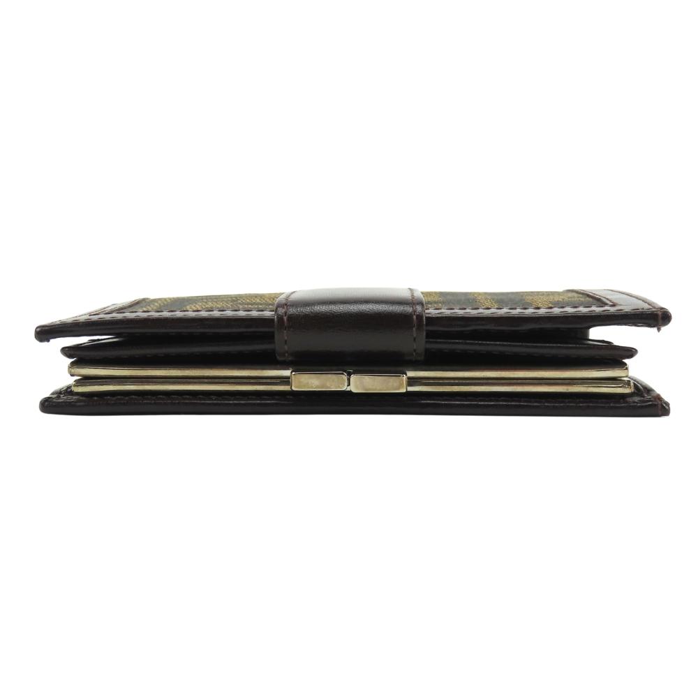 Used FENDI Bifold Wallet Zucca 01692 canvas/leather Brown Gamaguchi