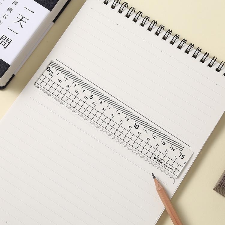 Jian High Transparency Acrylic Ruler, 15/20cm - Straight & Wave-Shaped for Students (N0413)