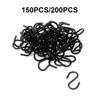 150/200 шт. Черные S-образные крючки Маленькие крючки для украшений Подвески для рождественских украшений Крючки для ювелирных изделий для подвешивания растений Прочные