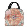 Ацтекская терракотовая бохо-изолированная сумка для ланча для женщин, многоразовая портативная термо-сумка-холодильник для работы, пикника, путешествий, пляжа