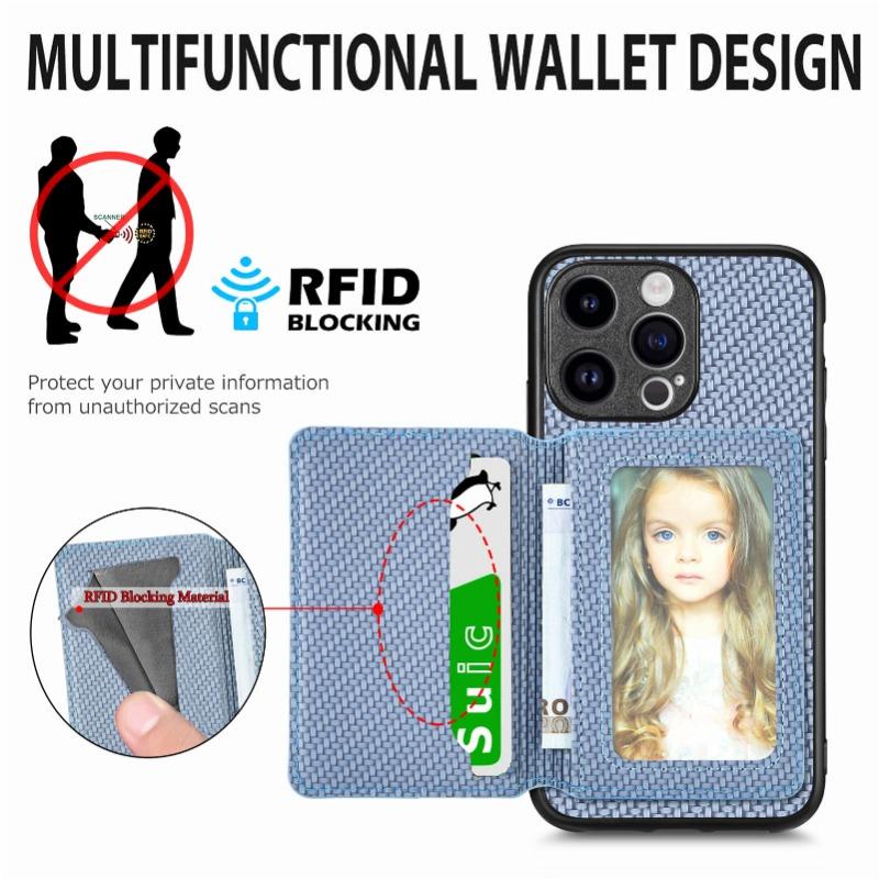 Чехол для iPhone 18 Pro с держателем для карт RFID, подставкой, защитой от кражи