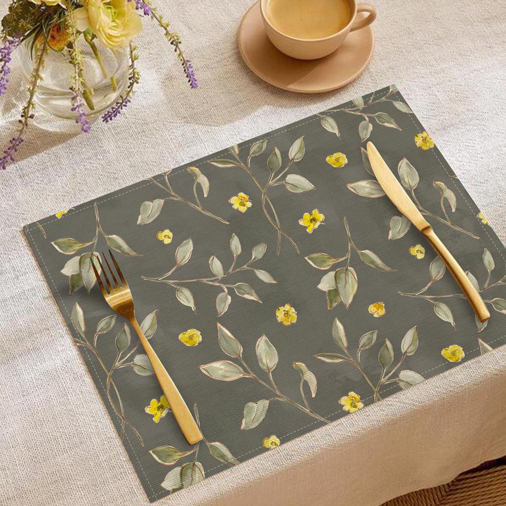 Художественные цветочные подставки с цитатой «Gather» Милые акварельные цветочные дизайны Термостойкие настольные коврики для обеденного стола