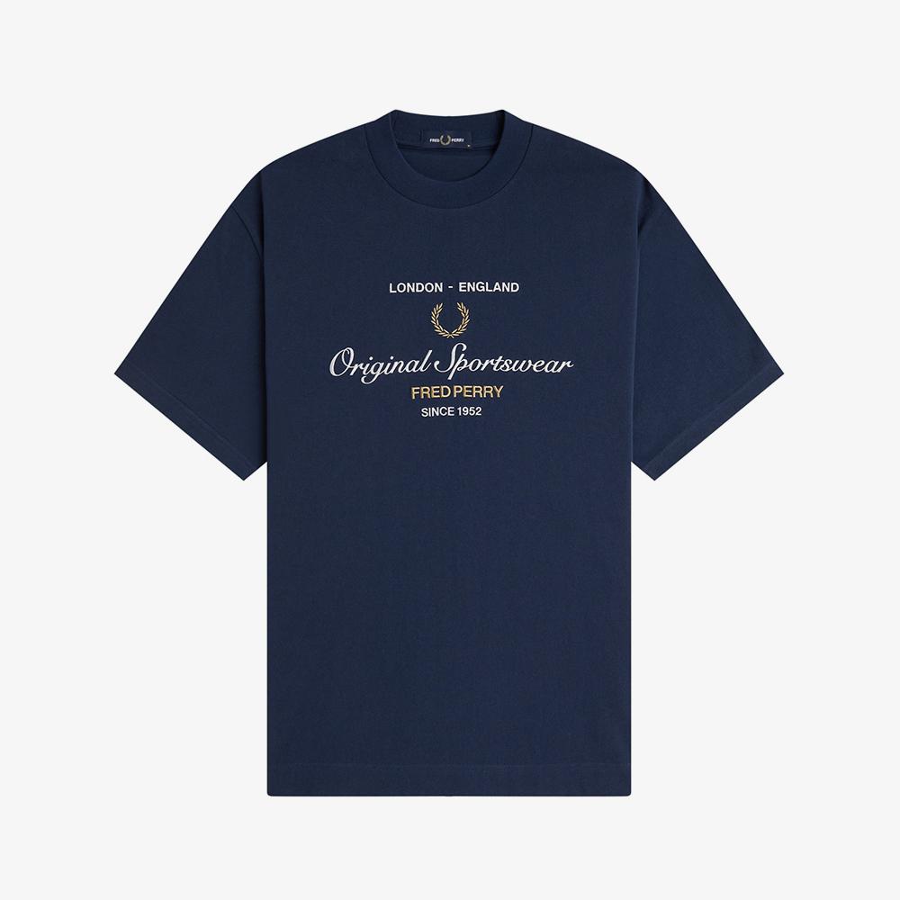 Fred Perry [Спорт] Оригинальная спортивная футболка - Теннисный синий Afpm2612407-X86