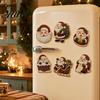 Faux Pearl Painting Decor 6Pcs/Set Fridge Magnets Art Kit, Christmas Snowman Tree Santa Artistic Gem Stickers Magnets, DIY Mosaic Refrigerator