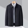 Spring and Autumn New Style Wool Jacket Men's Lapel Plaid Business Casual Middle-aged Leading Cadre Dad Jacket