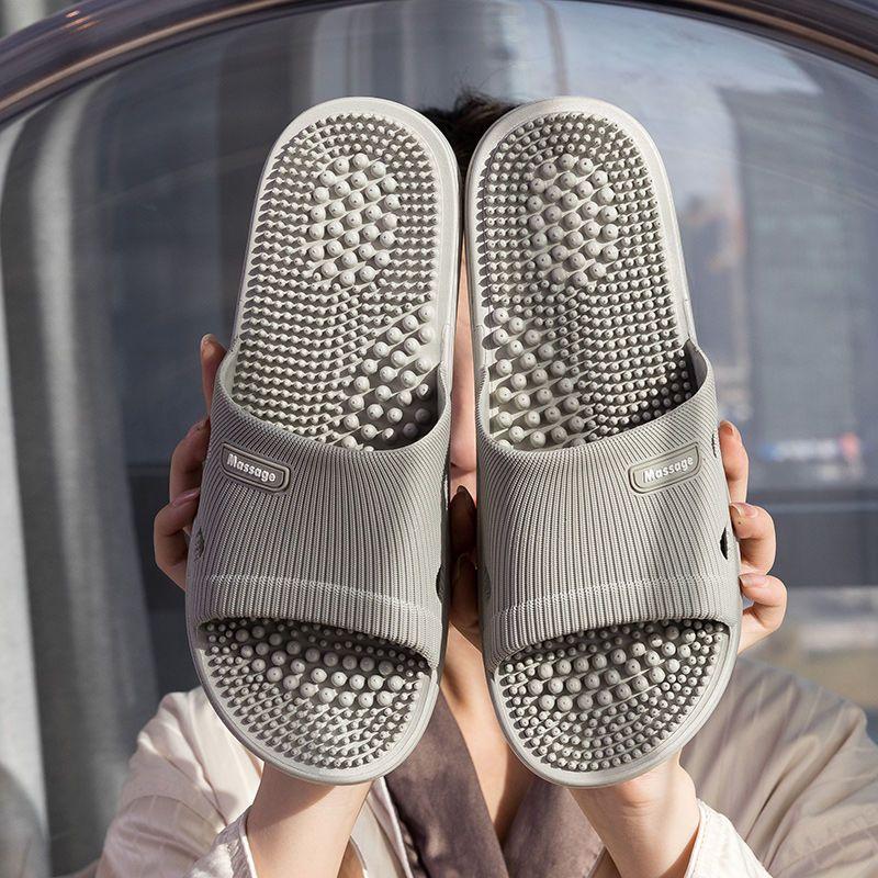 Massage Slippers for Men's New Anti-skid Home Soft Soled Bathroom Comfortable Bathing Cool Slippers for Men's Summer