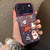 Подглядывающий Санта и Рождественский узор IMD Чехол для iPhone 17 16 15 14 Pro Max 13 Ударопрочная Твердая Крышка с Постоянным Дизайном