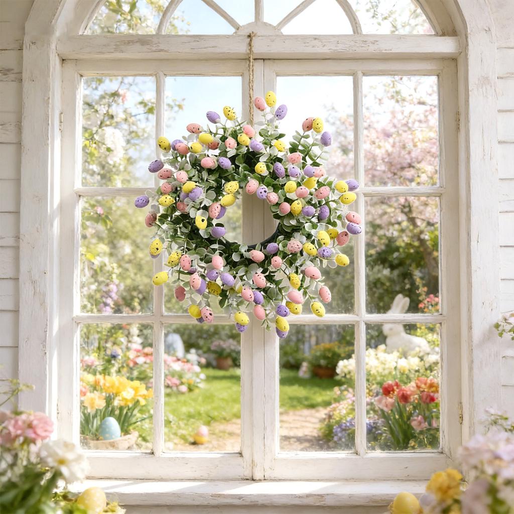 Венок с Пасхальным Кроликом Искусственный Венок Ирландский Кухонный Шкаф Венок Венок-Подсвечник Венок на Входную Дверь Венок на Крыльцо ...