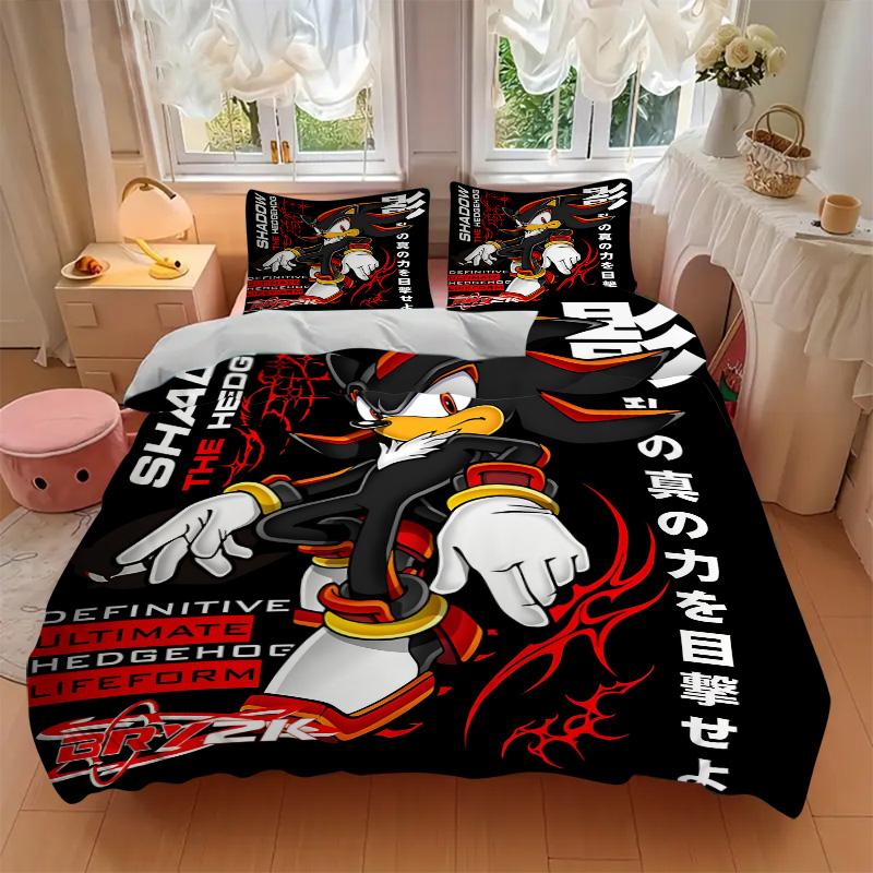 Shadow Hedgehog Artwork Print 3Pcs Bedding Setduvet Cover With 2 Bedropillowcase Home Birthday Gift