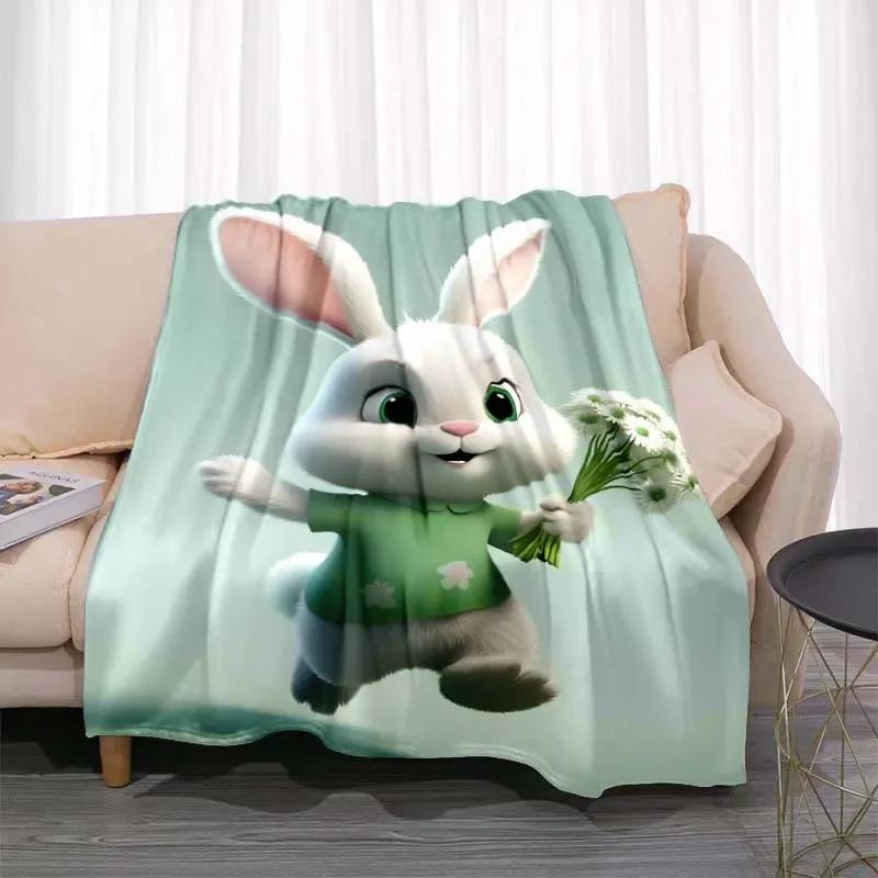 3D Мультяшный узор с кроликом печатное одеяло для гостиной спальни домашнего декора детской комнаты одеяло на кровать пикниковые одеяла Роскошное